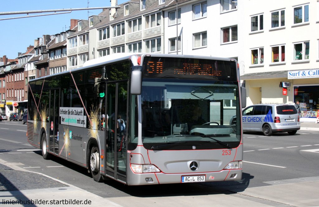 ASEAG 253 (AC L 853) wirbt fr Fraunhofer.
Aufgenommen am HBF Aachen, 4.6.2010.