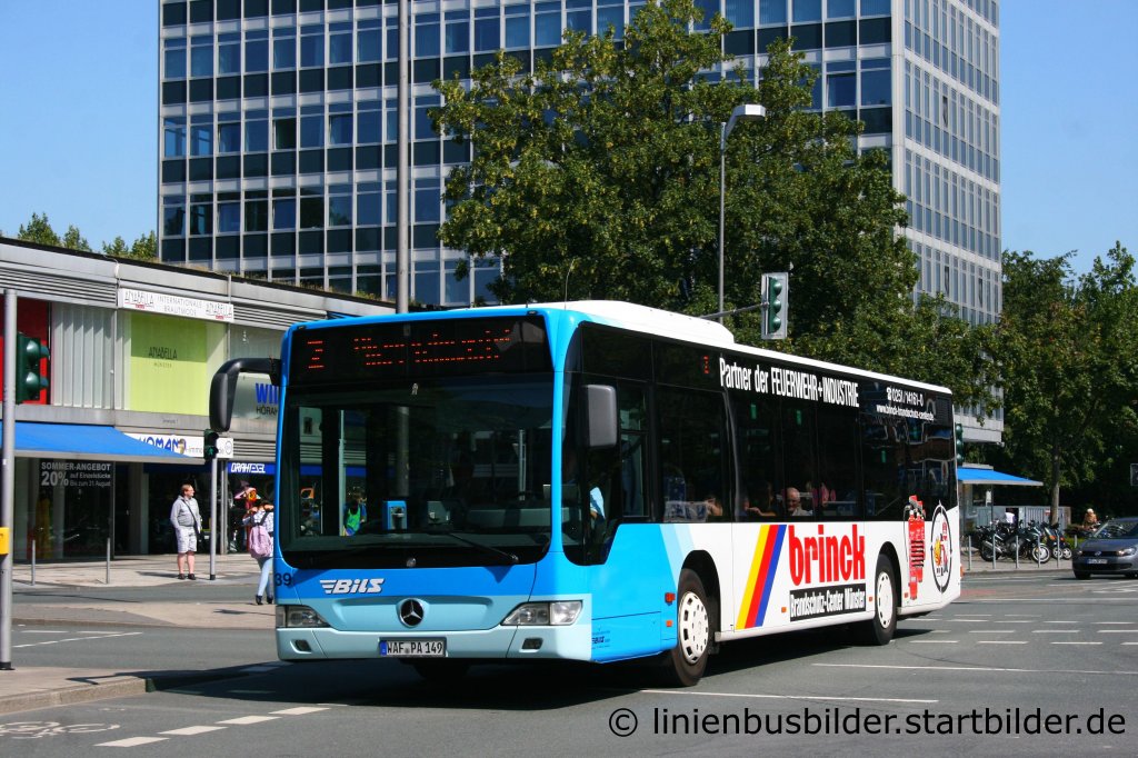 Bils 39.
Der Bus wirbt fr Brandschutz Brinck.
Aufgenommen am HBF Mnster,5.7.2011.