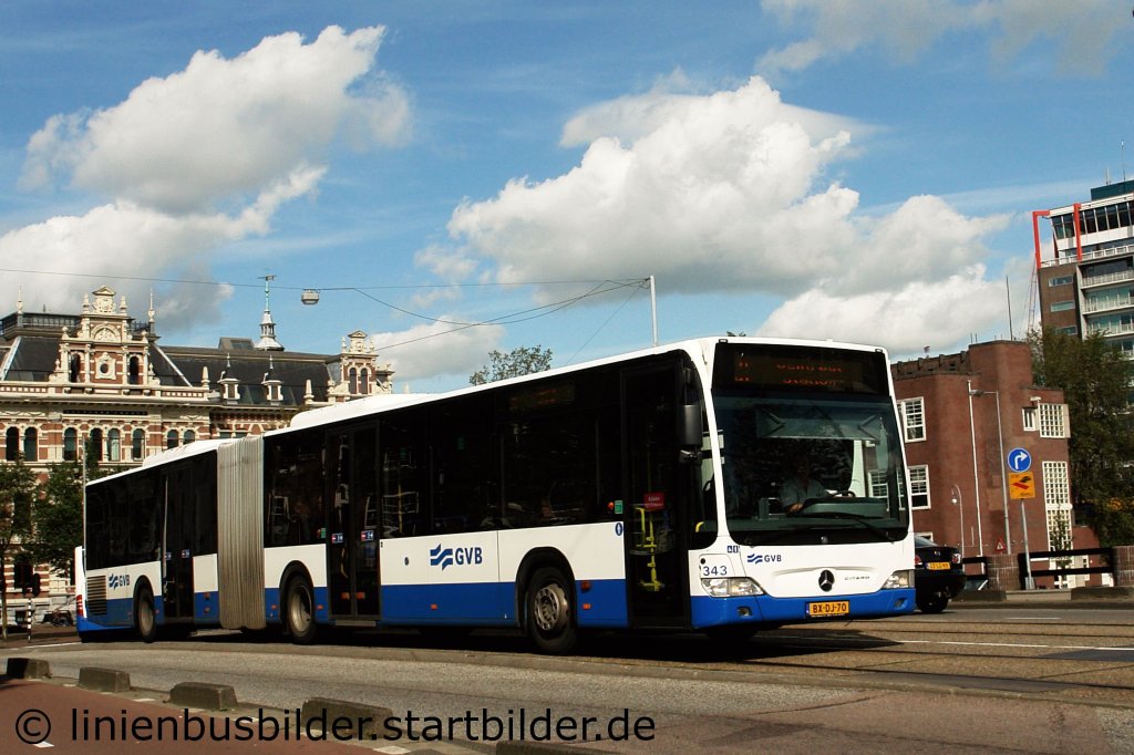 GVB 343.
Aufgenommen auf der Prins Hendrikkade, 15.9.2011.