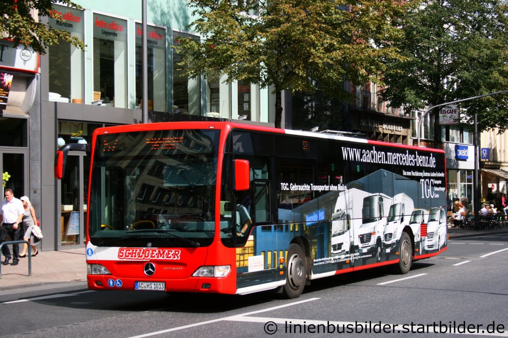 Schloemer (AC HS 1013) mit Werbung fr Mercedes Aachen.
Aufgenommen am Luisenbrunnen in Aachen, 17.08.2011.