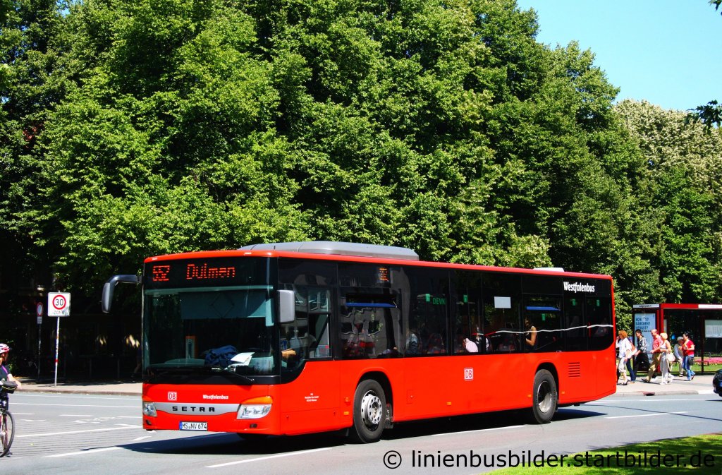 Westfalenbus (MS NV 674).
Aufgenommen am Ludgeriplatz in Mnster, 5.7.2011.