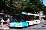 Bils Reisen (MS BI 900).
Der Bus wirbt fr den Containerdienst WAR.
Aufgenommen am Domplatz in Mnster, 5.7.2011.