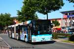 SW Mnster 2023.
Der Bus wirbt fr Badwelt.
Aufgenommen am HBF in Mnster, 5.7.2011.