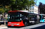 Bils 11.
Der Bus wirbt fr Mersmann Design.
Aufgenommen am Ludgeriplatz in Mnster, 5.7.2011.